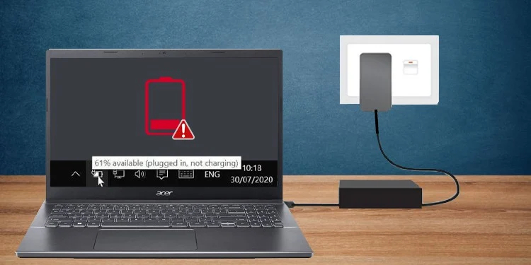 دقت کنید لپ تاپ شارژ شود